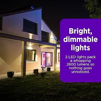 Roku Wired Floodlight Security Camera Outdoor 1080p HD Motion Detection Night Vision White
