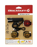 Blackburn 360 Degree Bicycle Light Set – USB-C Rechargeable 200 Lumens Front & Rear Safety Lights with Side Visibility
