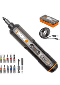 WORX 4V Cordless Electric Screwdriver Kit USB Rechargeable with 12 Bits & Storage Case